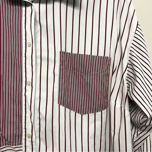 Ralph Lauren Womens 3X Red White Blue Striped Button Down Long Sleeve Shirt - Picture 3 of 7